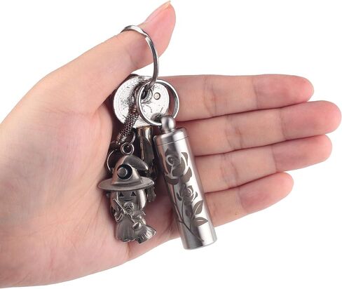 حبوب منع الحمل من الفولاذ المقاوم للصدأ لـ أدفيل نيترو قطر داخلي 0.50 بوصة سلسلة مفاتيح حامل حبوب مع وردة محفورة مقاومة للماء 30ft in Kuwait