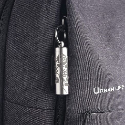 حبوب منع الحمل من الفولاذ المقاوم للصدأ لـ أدفيل نيترو قطر داخلي 0.50 بوصة سلسلة مفاتيح حامل حبوب مع وردة محفورة مقاومة للماء 30ft in Kuwait