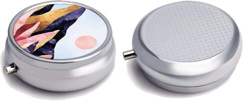 صندوق حبوب دواء مستدير من Udoosun، محفظة جيب صغيرة مزخرفة مكونة من 3 أقسام، محمولة للسفر، دواء فيتامين، حامل منظم لحبوب منع الحمل، زهرة اللوتس المائية الزرقاء، 1.97 × 1.97 × 0.8 بوصة (عبوة من قطعة واحدة) in Kuwait