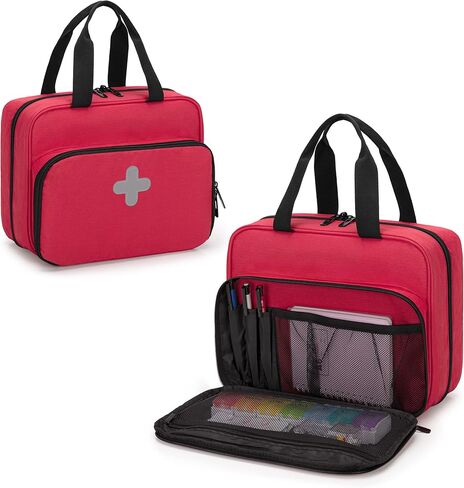 CURMIO Pill Bottle Organizer Portable Medicine Bag, Lockable Prescription Bottle Storage for Pill Bottles, Vitamins, Medical Supplements for Home Storage and Travel, Black (Empty Medicine Bag) in Kuwait