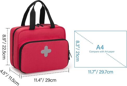 CURMIO Pill Bottle Organizer Portable Medicine Bag, Lockable Prescription Bottle Storage for Pill Bottles, Vitamins, Medical Supplements for Home Storage and Travel, Black (Empty Medicine Bag) in Kuwait