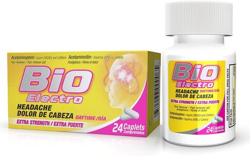 أقراص BioElectro ذات القوة الإضافية لتخفيف الألم والصداع، الأسبرين والكافيين، 24 قرصًا in Saudi Arabia