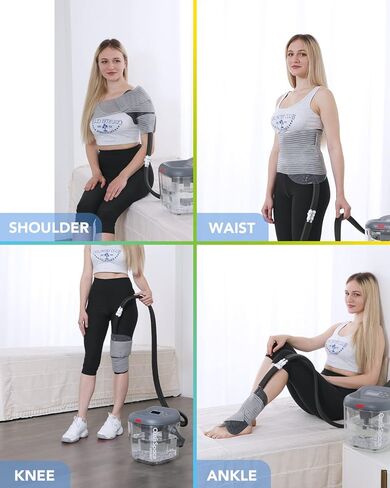 OasisSpace Cold Therapy Machine with 2 Flexible Pads and Timer - Lightweight Ice Machine for Knee After Surgery, Low Noise Cold Circulation Therapy System Helps Reduce Swelling in Kuwait