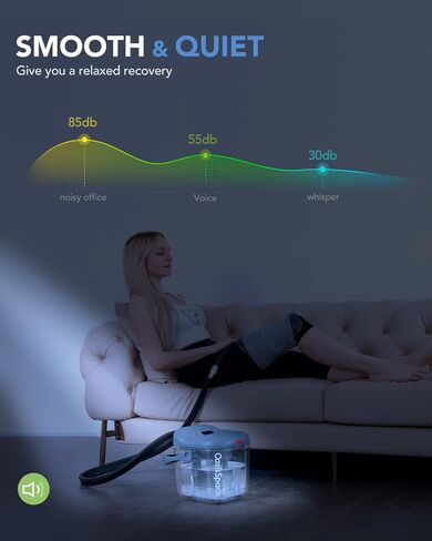 OasisSpace Cold Therapy Machine with 2 Flexible Pads and Timer - Lightweight Ice Machine for Knee After Surgery, Low Noise Cold Circulation Therapy System Helps Reduce Swelling in Kuwait