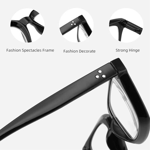 Areyeth Retro Oversized Blue Light Blocking Reading Glasses for Women Oprah Style Large Thick Frame Ladies Reader with Spring Hinge (Six colors, 2.25) in Kuwait