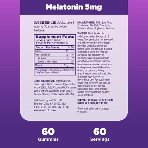 Natrol Melatonin 5mg, Dietary Supplement for Restful Sleep, 90 Strawberry-Flavored Gummies, 45 Day Supply in Saudi Arabia