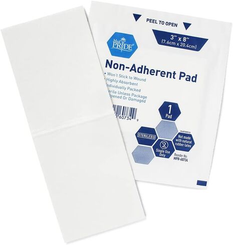 MED PRIDE Sterile Non-Adherent Pads| 100-Pack, 2"x 3"|Non-Adhesive Wound Dressing| Highly Absorbent & Non-Stick, Painless Removal-Switch| Individually Wrapped for Extra Protection in Kuwait