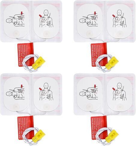 LVCHEN 4 Pairs AED Pads - Reusable Adult AED Training Pads - AED Trainer Replacement Pads for Nurse Training and Student Learning in Saudi Arabia