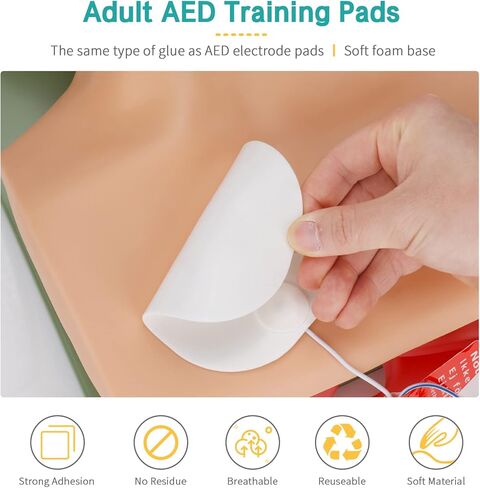 LVCHEN 4 Pairs AED Pads - Reusable Adult AED Training Pads - AED Trainer Replacement Pads for Nurse Training and Student Learning in Saudi Arabia