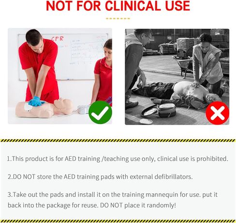 LVCHEN 4 Pairs AED Pads - Reusable Adult AED Training Pads - AED Trainer Replacement Pads for Nurse Training and Student Learning in Saudi Arabia