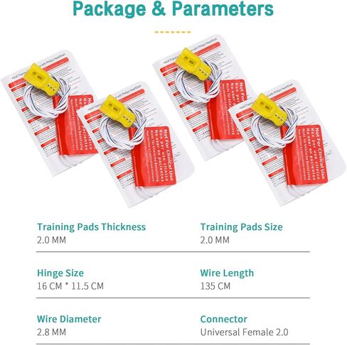 LVCHEN 4 Pairs AED Pads - Reusable Adult AED Training Pads - AED Trainer Replacement Pads for Nurse Training and Student Learning in Saudi Arabia