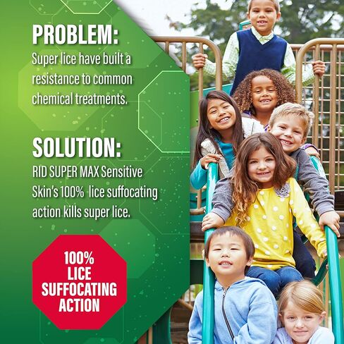 RID Super Max 4-in-1 Lice Removal Treatment Kit, Kills Super Lice & Eggs + Immediate Lice Defense, Pesticide-Free, Includes Nit Removal Comb in Kuwait