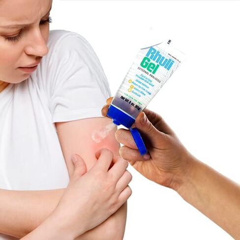 Rhuli Anti-Itch Gel - Analgesic Itch Treatment - Relief for Sunburn, Mosquitos, Bug Bites, Poison Ivy, Poison Oak, and More - Cooling Itch Stopping for Topical Skin Use - 3 Oz Tube in Saudi Arabia
