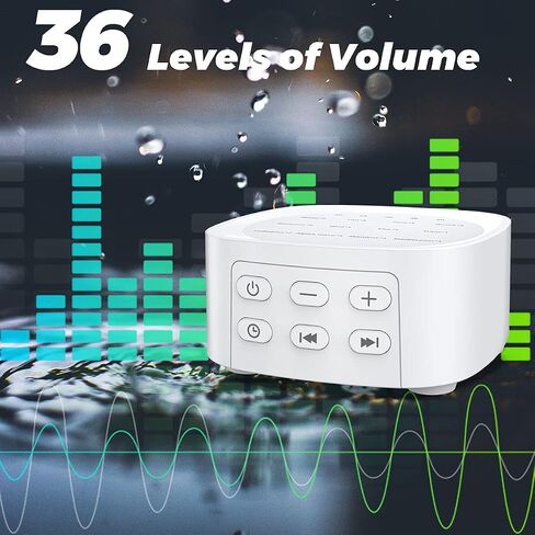 Sleepbox Sleep White Noise Sound Machines with 25 Soothing Sounds 36 Volume Levels 5 Timers Visible Sound Catalog Portable Size Memory Function for Home Office and Travel in Saudi Arabia