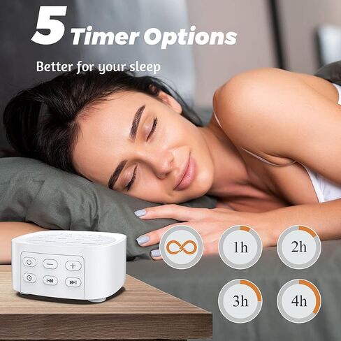 Sleepbox Sleep White Noise Sound Machines with 25 Soothing Sounds 36 Volume Levels 5 Timers Visible Sound Catalog Portable Size Memory Function for Home Office and Travel in Saudi Arabia