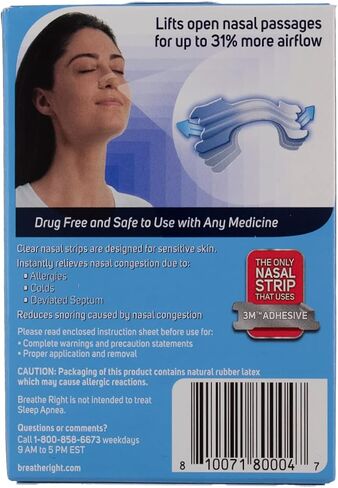 Breathe Right Nasal Strips, Small/Medium, Clear (Clear - 90 Count) in Kuwait