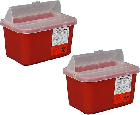 One Gallon Sharps Containers with Pop Up Lid (Two Pack) by Oakridge Products in Kuwait