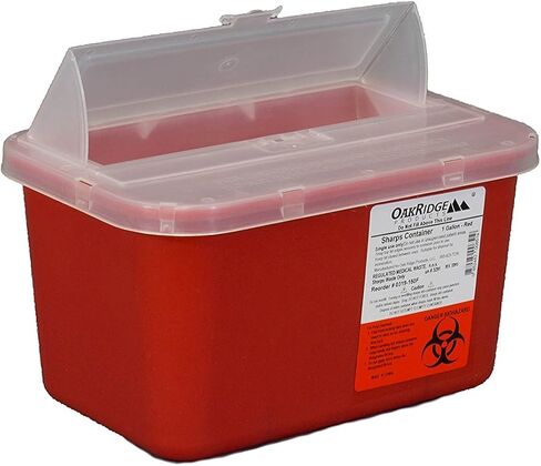 One Gallon Sharps Containers with Pop Up Lid (Two Pack) by Oakridge Products in Kuwait