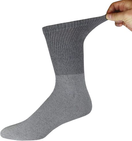 Big and Tall Diabetic Neuropathy Crew Socks, King Size Mens Athletic Crew Socks (13-16, Black) - 3 pairs in Kuwait