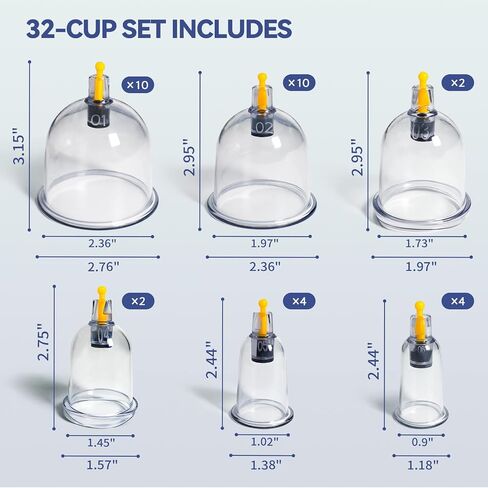 KingPavonini 24 Cups Cupping Therapy Set, Professional Chinese Cupping Set with Magnetics, Portable Vacuum Cupping for Cellulite Reduction, Pain Relief and Blood Circulation in Saudi Arabia