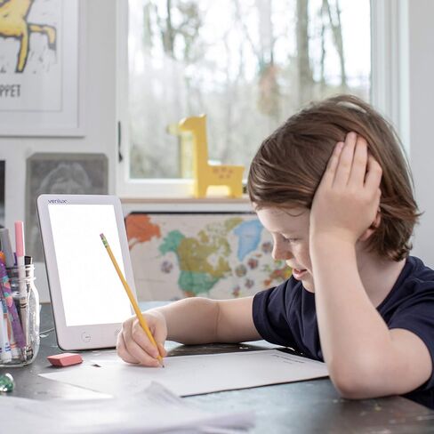 Verilux (New) HappyLight® Lumi Plus - UV-Free LED Bright White Light Therapy Lamp with 10,000 Lux, Adjustable Brightness, Countdown Timer, and Detachable Stand in Kuwait