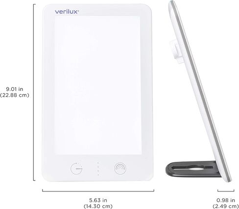 Verilux (New) HappyLight® Lumi Plus - UV-Free LED Bright White Light Therapy Lamp with 10,000 Lux, Adjustable Brightness, Countdown Timer, and Detachable Stand in Kuwait