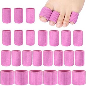Blulu 24 Pieces Toe Tubes 0.98 Inches Cushion Tube Corn Pads for Toes Sleeves Soft Gel Protectors for Cushions Corns Blisters Calluses 3 Size(Skin Color,Medium Size)