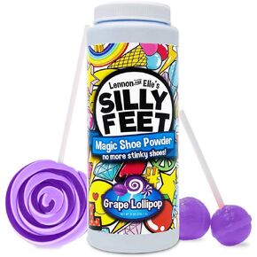 Magic Shoe Deodorizer, Foot Odor Powder for Smelly Feet, Odor Eliminator Stronger than Spray, Kids Shoe Powder for Odor Control, Large 8 Oz, Candy Apple Scent