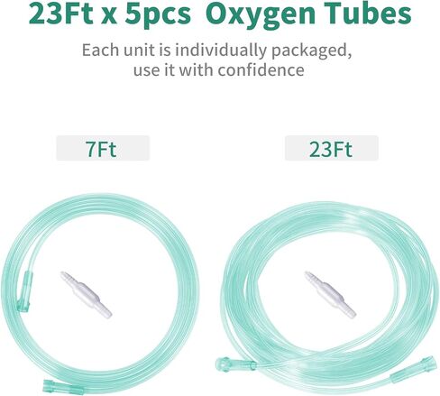 23Ft Oxygen Tubing, Crush Resistant High Flow Oxygen Tubing, 3 Pack Green Oxygen Tubing, Non Kinking Oxygen Tubing with Oxygen Tubing Connector in Kuwait
