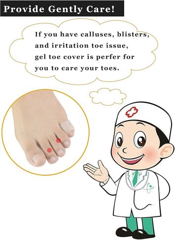 JKcare Transparent Pinky Toe Sleeves, Silicone Corn Cushions Pads, 12 Pack Little Toe Protectors for Corn, Blister and Injured Toenail Protection in Kuwait