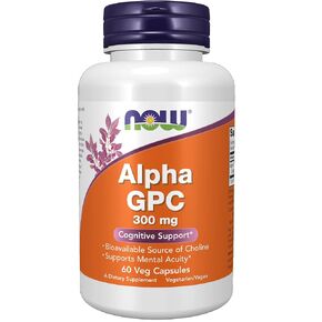 NOW Supplements, Alpha GPC 300 مجم مع مصدر الكولين المتوفر بيولوجيًا، 60 كبسولة نباتية in Saudi Arabia