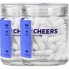 Cheers Restore | Supplement with DHM + L-Cysteine | Feel Better After Drinking & Support Your Liver | 12 Doses | Dihydromyricetin, Cysteine, Prickly Pear, B-Vitamins, Ginger in Kuwait