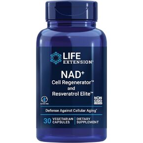 Life Extension NAD+ Cell Regenerator and Resveratrol Elite, NIAGEN nicotinamide riboside, Trans-resveratrol, quercetin, Fisetin, for Longevity, Energy, and oxidative Stress, 30 Vegetarian Capsule