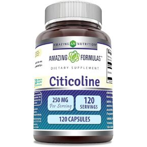 Amazing Formulas Citicoline 250mg 120 Capsules Supplement | Non-GMO | Gluten Free | Made in USA in Kuwait