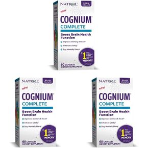Natrol Cognium Memory Silk Protein Hydrolyzate 100mg، مكمل غذائي لدعم صحة الدماغ، 60 قرصًا، كمية تكفي 30 يومًا in Kuwait