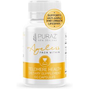 PURAZ Telomere Supplements w/Potent Astragalus Root Extract and Collagen | Superior Immune Support, Anti-Aging, DNA Repair | Pure Telomerase Enzyme for Telomere Lengthening and Support | 60 Capsules in Saudi Arabia