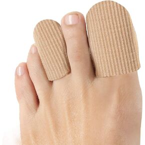 Welnove 10Pack Toe Caps Closed Toe Surface Fabric Sleeve Protectors with Gel Lining, Prevent Pain Relief for Corns, Blisters and Ingrown Toenails (Size Large + Size Medium) in Saudi Arabia