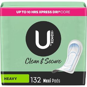 فوط U من Kotex Security Maxi النسائية، شديدة الامتصاص، غير معطرة، 132 قطعة (3 عبوات من 44) (قد تختلف التعبئة) in Saudi Arabia