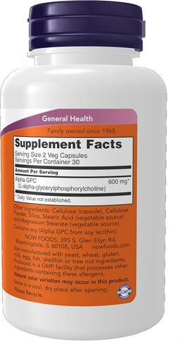 NOW Foods Now Foods Alpha Gpc 300mg, 60 Veg Caps (Pack of 2) in Saudi Arabia