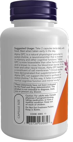 NOW Foods Now Foods Alpha Gpc 300mg, 60 Veg Caps (Pack of 2) in Saudi Arabia