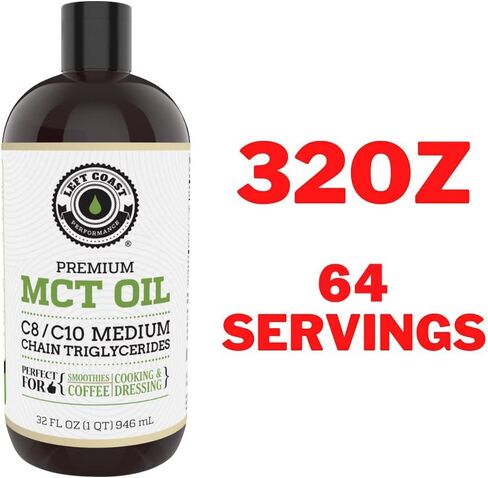 MCT زيت الكيتو مشتق فقط من جوز الهند المستدام. C8 و C10. كيتو حمية | صديق للباليو. مرشح ثلاثي. تم اختبار كل دفعة بشكل مستقل (946.3 مل) in Kuwait