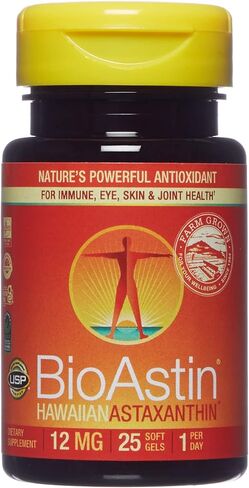 Nutrex Hawaii, BioAstin Hawaiian Astaxanthin 12 مجم، يعزز المناعة ويدعم صحة العين والجلد والمفاصل، 50 قطعة in Kuwait