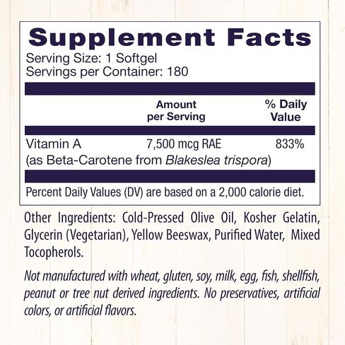 Healthy Origins Beta-Carotene 25,000 IU (7,500 mcg), Natural Beta-Carotene, Immune Support, Vision Support, Non-GMO, Gluten-Free, 180 Softgels in Saudi Arabia