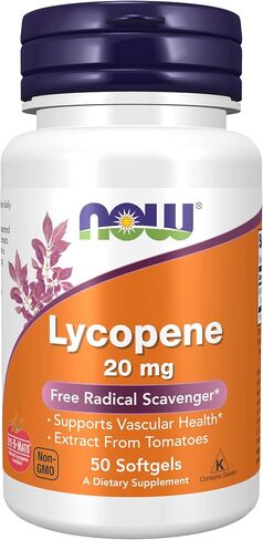 NOW Supplements, Lycopene 20 mg with Natural Extract from Tomatoes, Free Radical Scavenger*, 50 Softgels in Saudi Arabia