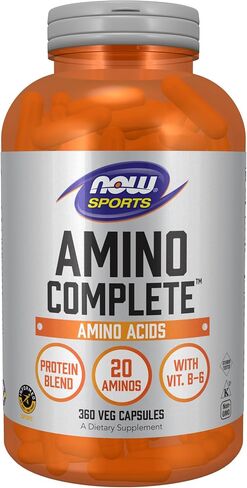 NOW Sports Nutrition, Amino Complete™، مزيج البروتين مع 21 أمينو وB-6، 120 كبسولة نباتية in Kuwait