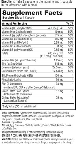 Natrol Cognium Memory Silk Protein Hydrolyzate 100mg، مكمل غذائي لدعم صحة الدماغ، 60 قرصًا، كمية تكفي 30 يومًا in Kuwait