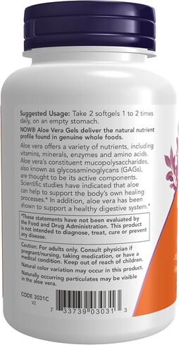 NOW Supplements, Aloe Vera (Aloe barbadensis) 10,000 mg, Supports Digestive Health*, 250 Softgels in Saudi Arabia