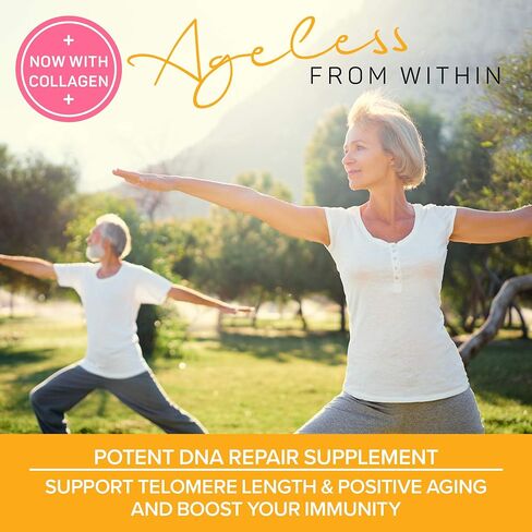 PURAZ Telomere Supplements w/Potent Astragalus Root Extract and Collagen | Superior Immune Support, Anti-Aging, DNA Repair | Pure Telomerase Enzyme for Telomere Lengthening and Support | 60 Capsules in Saudi Arabia