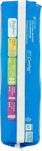 ستاي فري فوط ماكسي طويلة للغاية مع اجنحة للنساء، حماية موثوقة وامتصاص الدورة الشهرية الانثوية، 45 قطعة in Kuwait