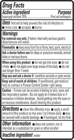 Amazon Basics 70% Isopropyl Alcohol First Aid Antiseptic for Treatment of Minor Cuts and Scrapes, Unscented, 32 Fl Oz (Pack of 2) (Previously Solimo) in Saudi Arabia